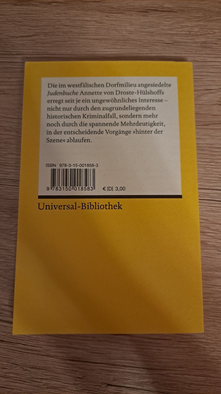 Livres: Die Judenbuche, A. von Droste-Hülshoff – D'occasion à Schaffhausen par xJuliax 1