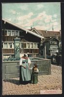 Appenzell, Ortsansicht mit Appenzellerin