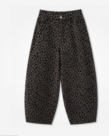 Damen Jeans Mazine Barrel Leg Leo Muster braun neuwertig
