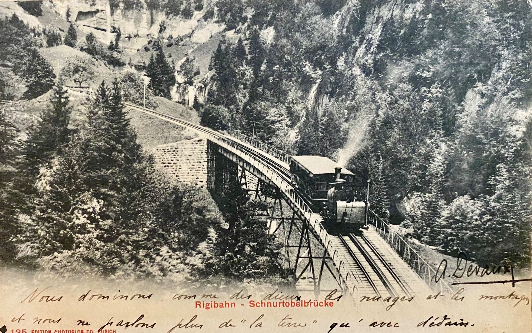 Cartoline postali: 1904 Rigibahn Schnurtobelbrücke – Usato da Root venduto da ENGLAND-TREASURES 1