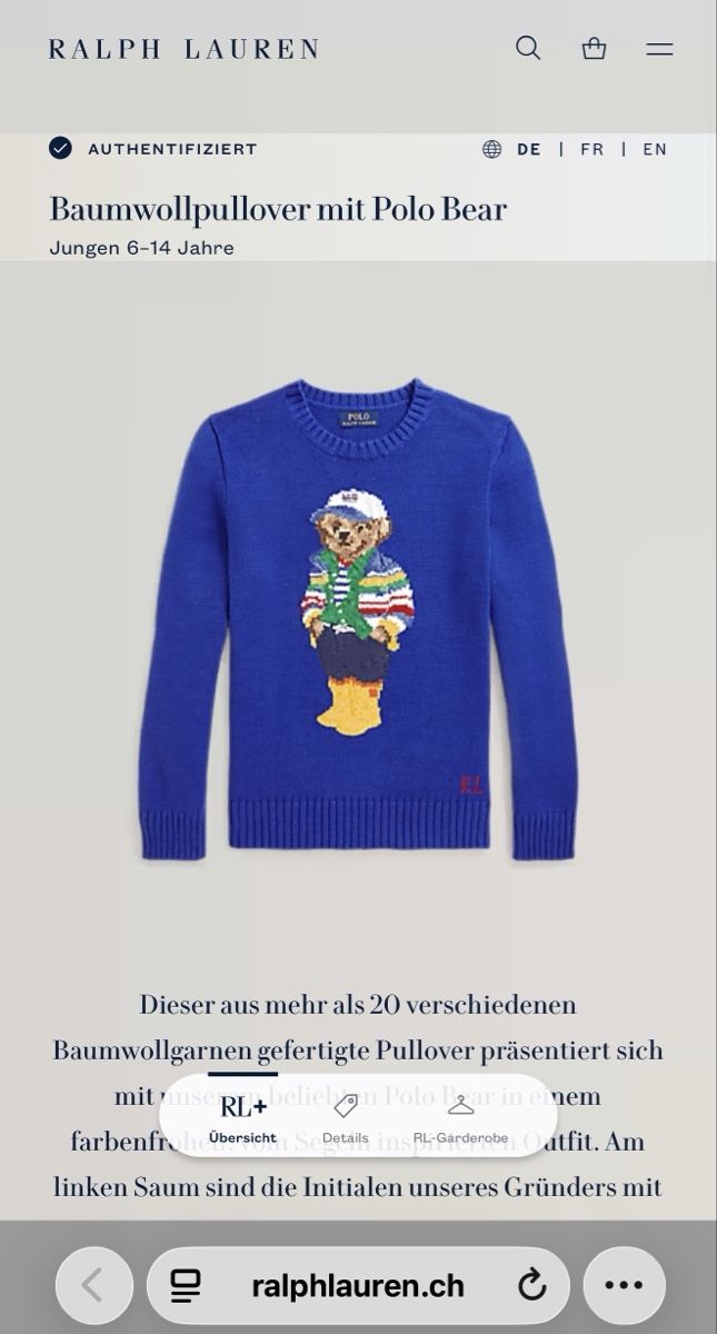 Ralph Lauren Pullover & Sweatshirts: Ralph Lauren Cotton Pullover Polo Bear  – Neu und originalverpackt aus Winterthur von adriana_1000 2
