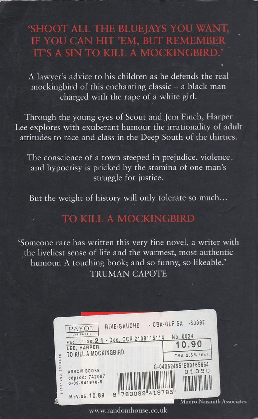 Libri: To Kill A Mocking-Bird - Harper Lee – Usato da Genève venduto da Migdalia 1
