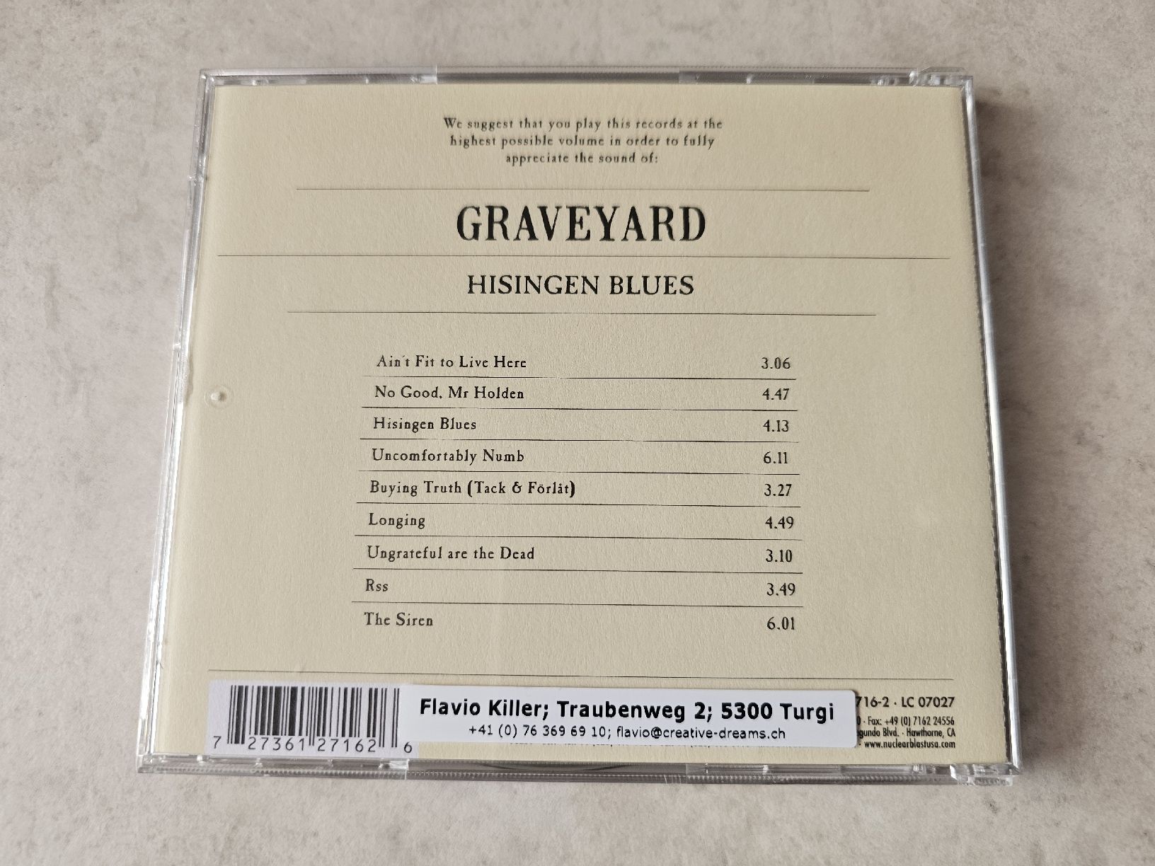 CD: Graveyard  -  Hisingen Blues – Usato da Schneisingen venduto da backstore24 1