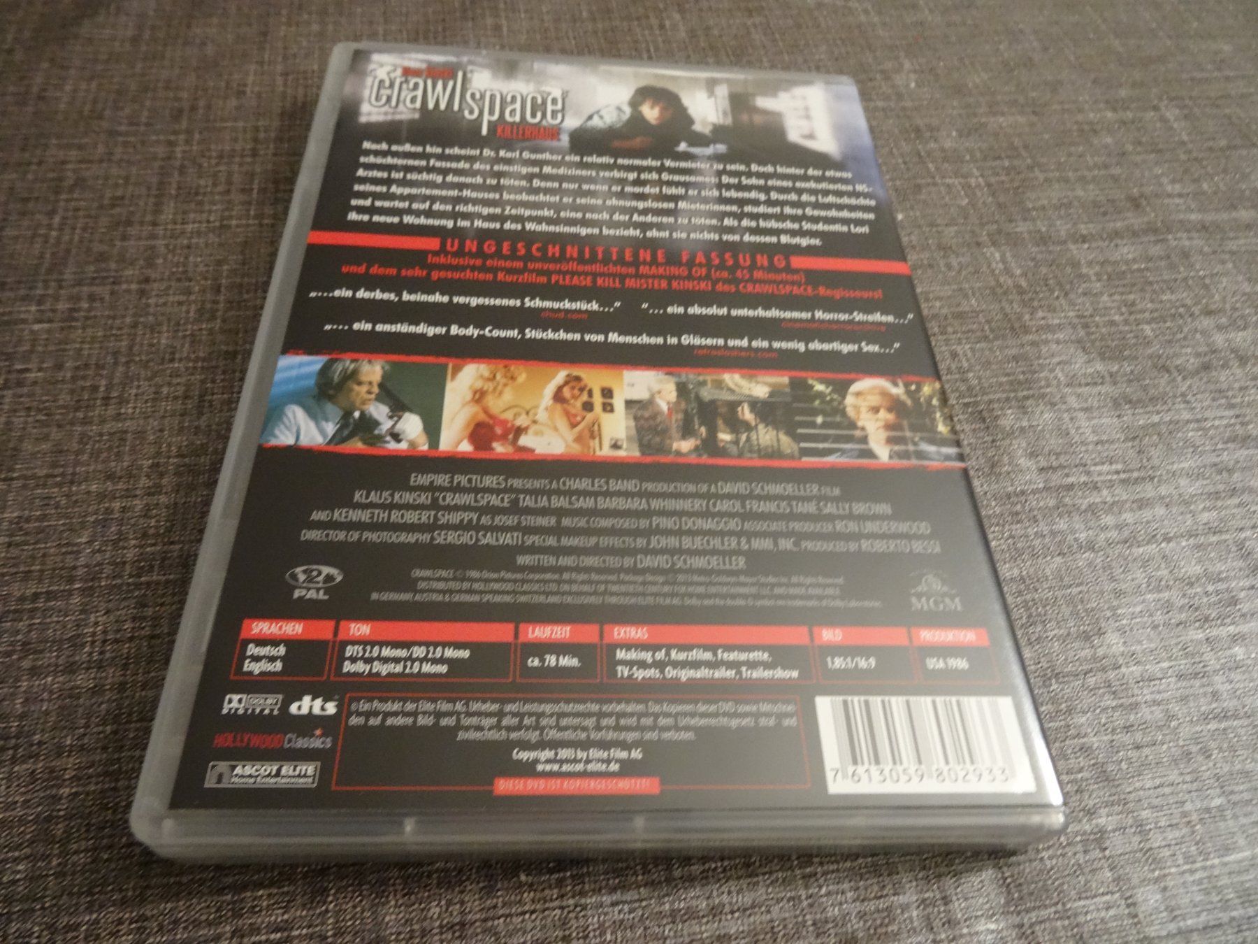 Tutti i DVDs: DVD Crawlspace Killerhaus Klaus Kinski – Usato da Olten venduto da Disc-Verkauf 2