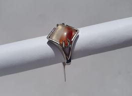 Fingerring quadratisch mit Stein Gr. 16 *NEU*