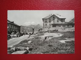San Gottardo Gotthard Passhöhe belebt s/w Karte