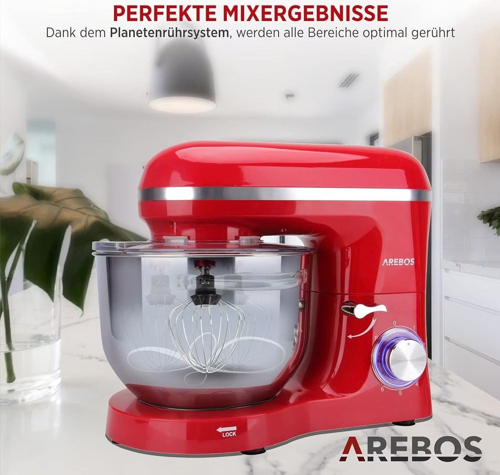 Elettrodomestici da cucina: Arebos Küchenmaschine Rot - Neu – Nuovo (secondo la descrizione) da Nebikon venduto da warendiscount 2