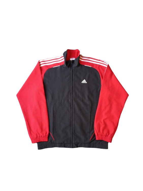 00'S adidas jersey track jacket, men's size M polyester red type Vintage Second Hand