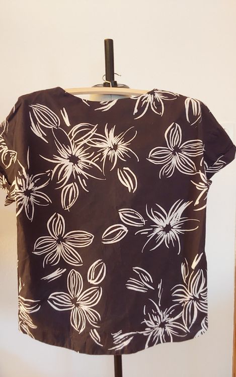 Hessnatur Camicette: Blusenshirt Tunika hessnatur 36 Baumwolle dunkelbraun – Usato da Köniz venduto da scopello12 3