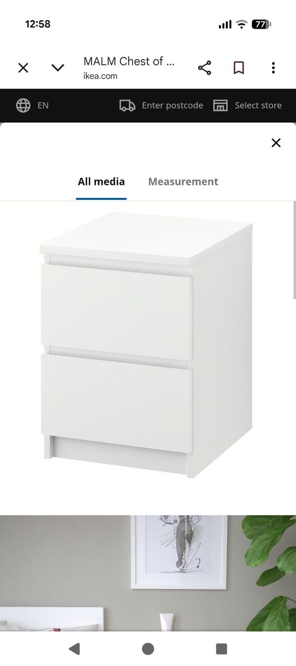 Ikea Comodini: TWO IKEA MALM tables - each 2 drawers, white, 40x55x48cm – Usato da Adliswil venduto da bin_kg6n