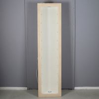 Vitrine mit Glastüre und Glastablaren. Hängend montiert
