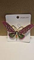 Schmuck-Brosche Schmetterling goldfarben pink/grün 🦋 Top 