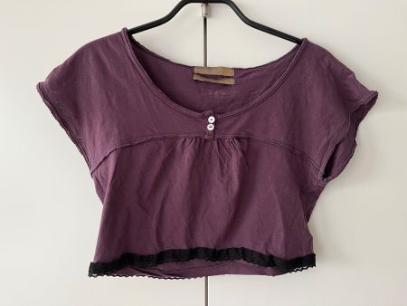 Dune Crop Top lila Boho 36 Rüschen