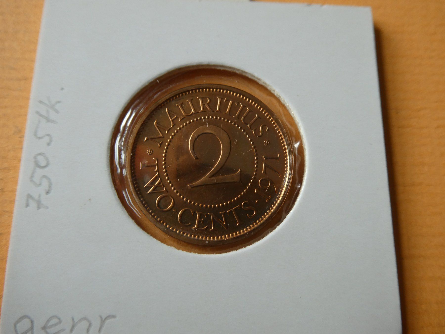 Alle Münzen: Mauritius 1971,  2 Cents   PP. – Gebraucht aus Hinterforst von Rohusri 1