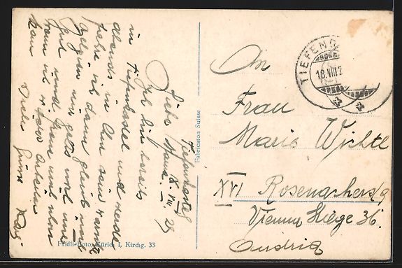 Cartoline postali: Tiefencastel, Ortsansicht mit Kirche aus – Usato da Berlin venduto da bartko-reher 1