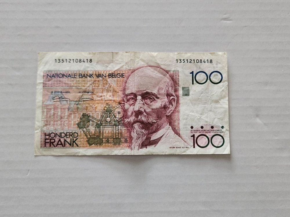 100 Cent Francs Belgien Honderd Frank Note für Sammler (Gebraucht) in ...