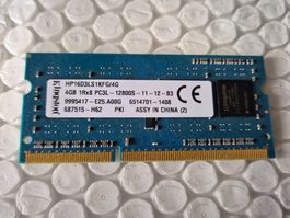 KINGSTON  4GB 1RX8 PC3L-12800S-11-12-B3