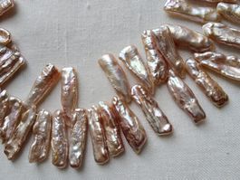 Vintage Biwa Keshi Süsswasserperlen Kette Collier