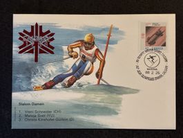 Enveloppe souvenir Jeux Olympiques Calgary 1988 Slalom