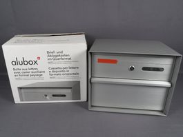 ALUBOX Brief- und Ablagekasten im Querformat Grau