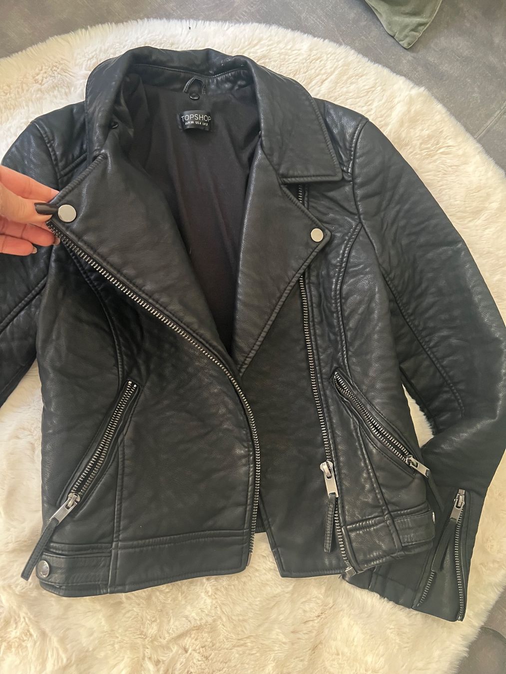 Giacche: Topshop Kunstlederjacke, Grösse 36, Schwarz, Herbst – Nuovo (secondo la descrizione) da Bern venduto da kaeffy 1