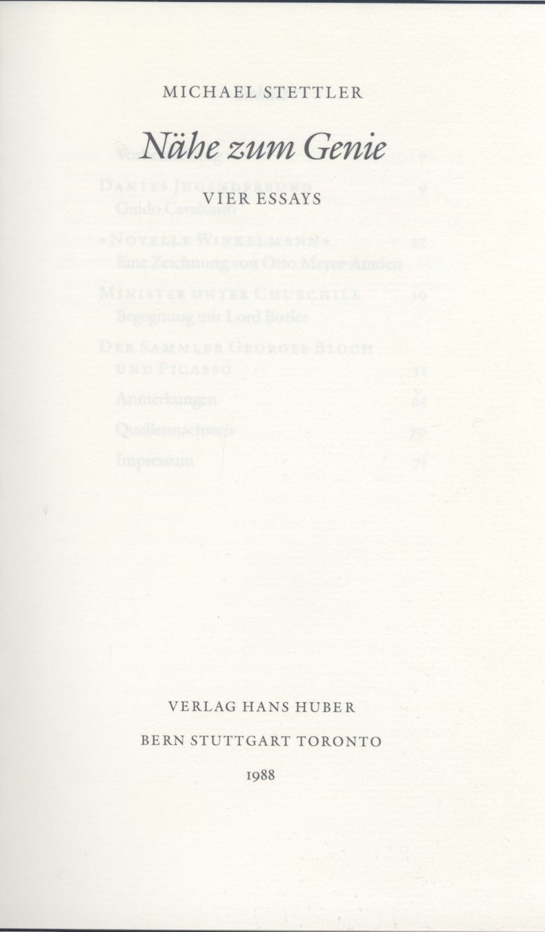 Libri: Michael Stettler - Nähe zum Genie – Nuovo (secondo la descrizione) da Biel/Bienne venduto da 07helios032 1