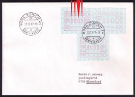 ATM 7x MISCHTYP 1_schmal-s-BREIT-s_ZÜRICH 24_FDC 13.10.87 !
