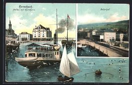 Rorschach, Hafen mit Kornhaus, Bahnhof