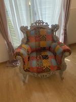 Einzigartiger Sessel im Patchwork-Design, Barockstil, guter