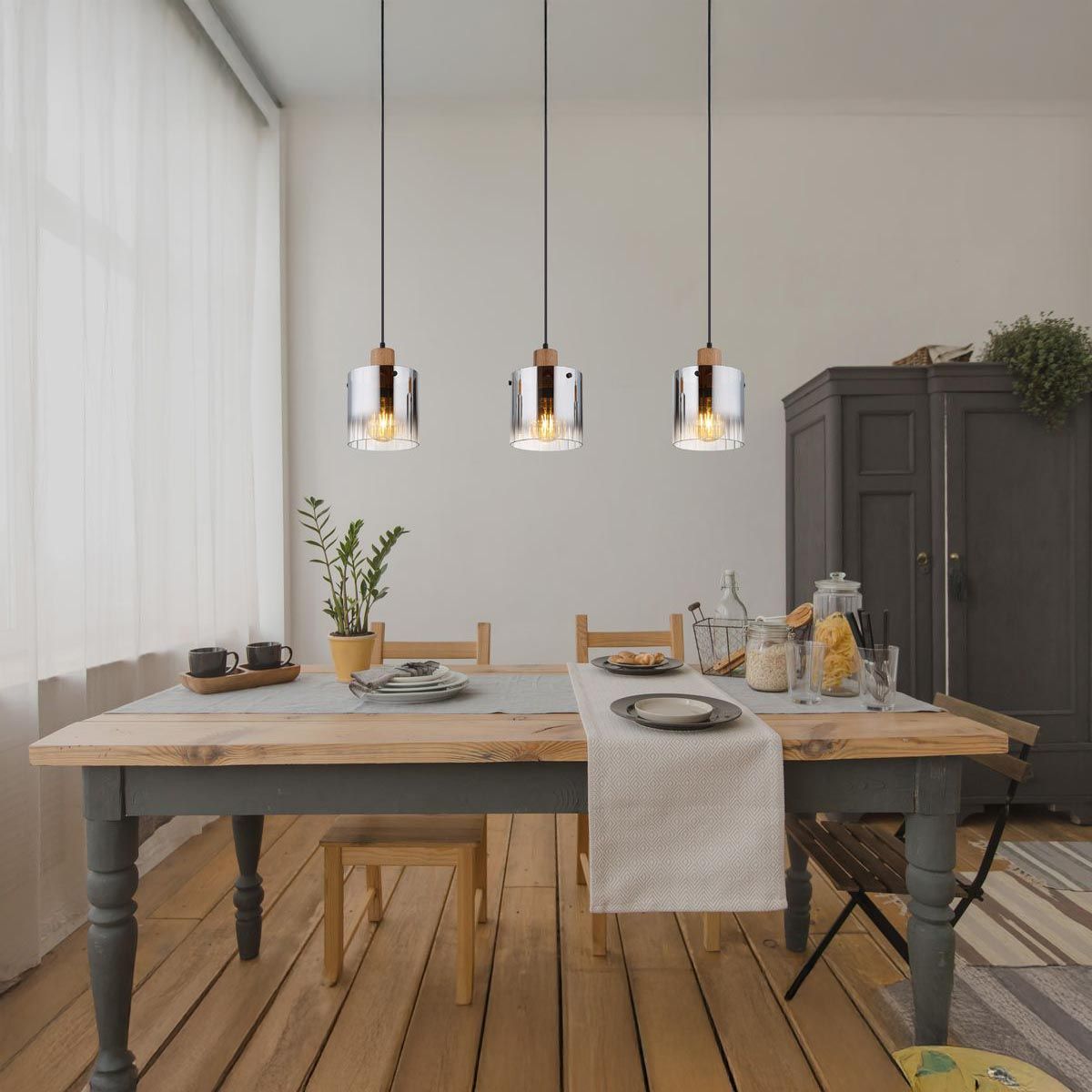 Lampadari & plafoniere: Pendelleuchte, Holzoptik, 100 cm x 18 cm – Nuovo (secondo la descrizione) da Kreuzlingen venduto da Smart-Light 1