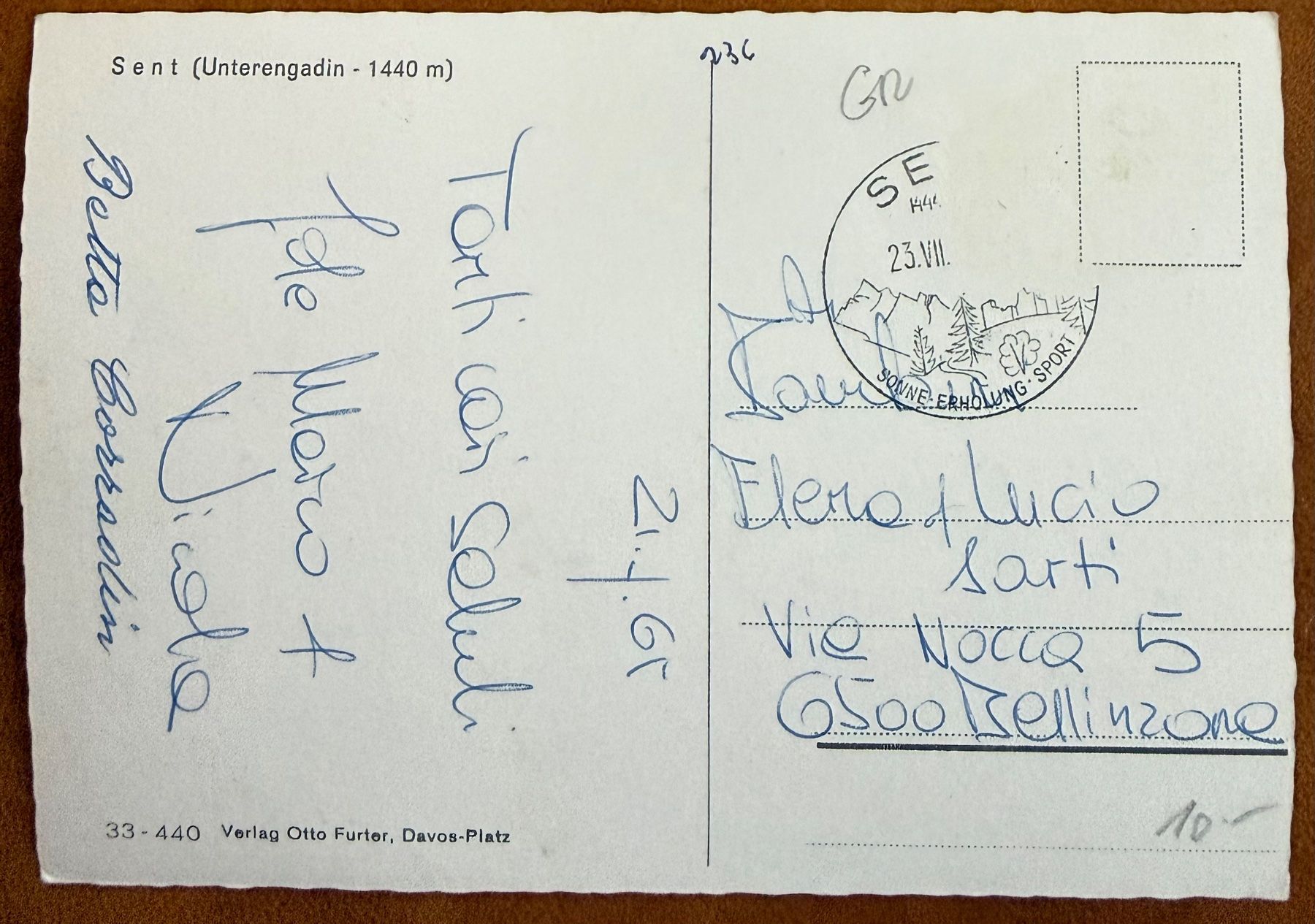 Cartoline postali: AK: SENT - (Unter -Engadin) Multivue – Usato da Lutry venduto da Ediego 1