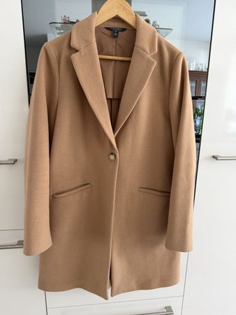RALPH LAUREN zeitloser Kamel Mantel aus Wolle Gr. M