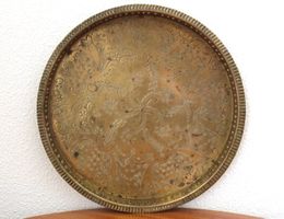Alte Messing Servierplatte,