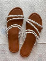 Damen Sandalen Graceland Gr 37 neu weiss-silber Pantoletten