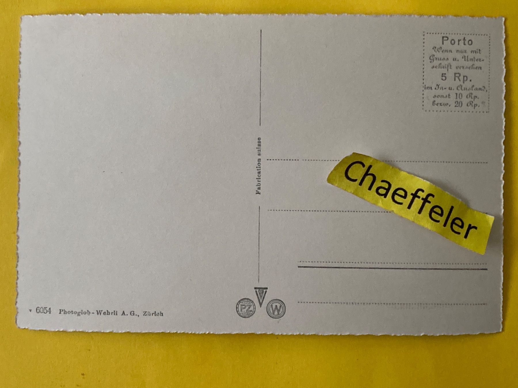 Cartoline postali: Gletsch mit Rohnegletscher und Furkastrasse – Usato da Zürich venduto da Chaeffeler 1