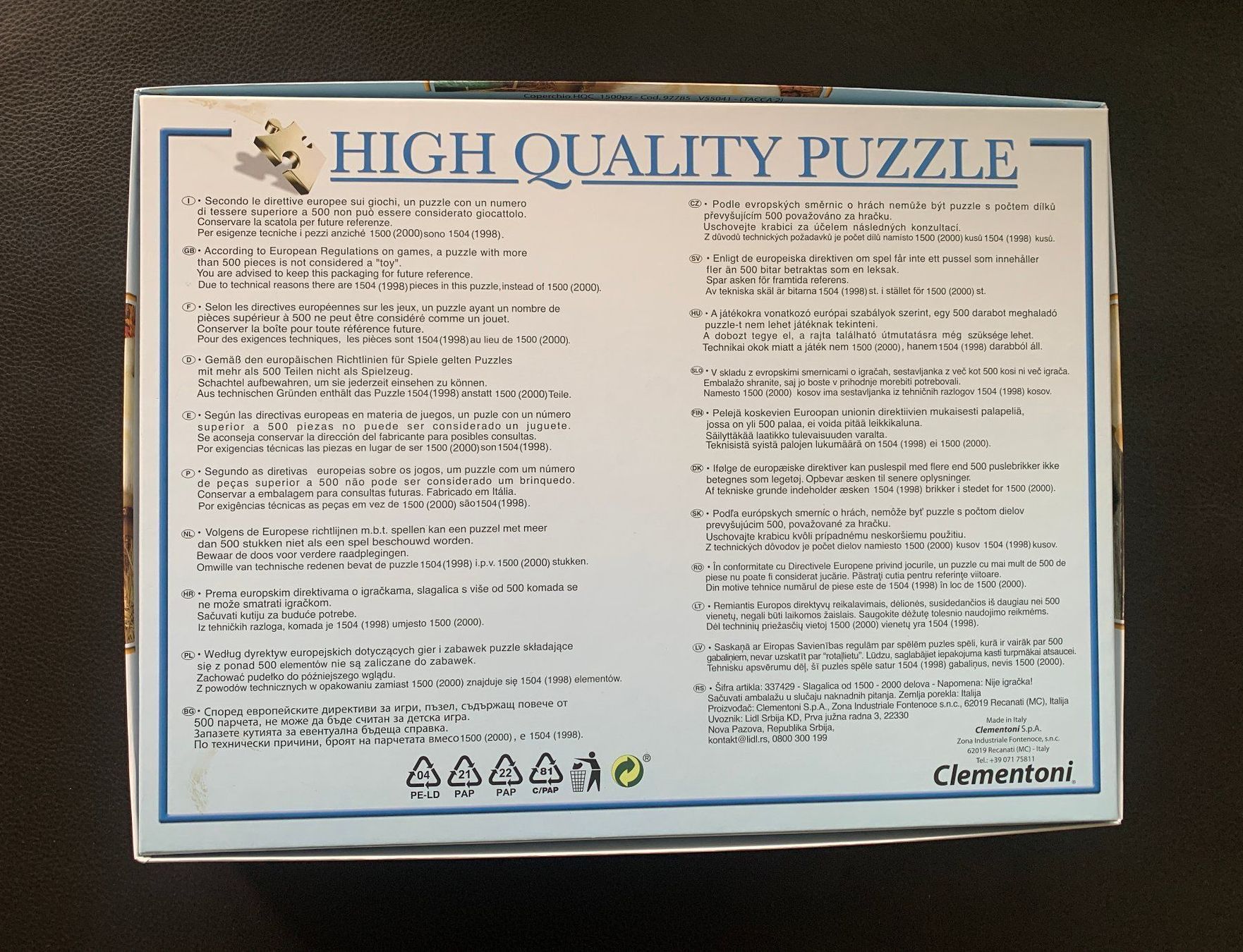Puzzle: 1500 Puzzle – Usato da Zürich venduto da Tzhkely24 1