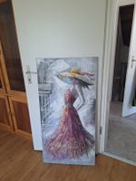 Bild Frau mit Hut 3D-Effekt  guter Zustand