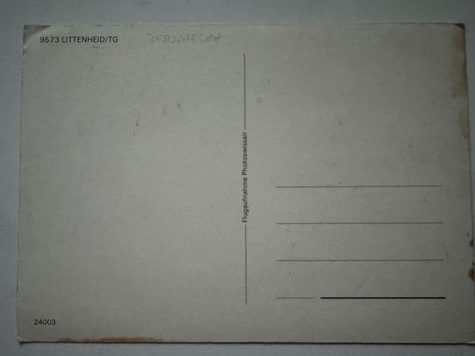 Cartoline postali: LITTENHEID TG - Flugaufnahme Ansichtskarte – Usato da Tegerfelden venduto da siebenmacky 1