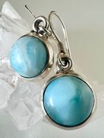 Karibikblauer Larimar Ohrhänger aus Silber 925 - Vintage