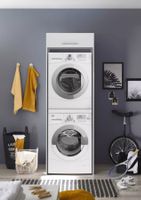 Waschmaschinenschrank Schrank für 2 Geräte - 67cm Weiss