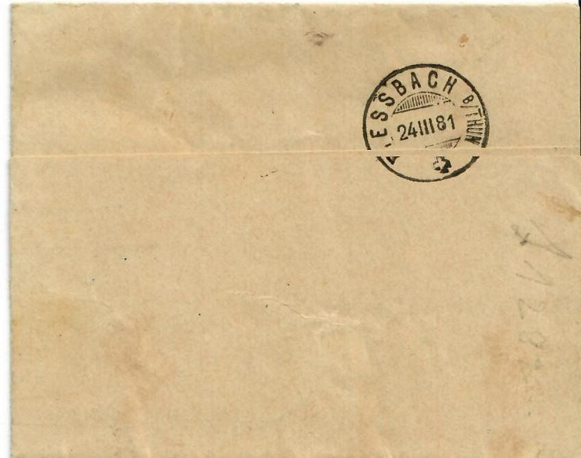 Tutti i francobolli: Brief 1881, Stalden - Konolfingen - Diessbach – Usato da Hochdorf venduto da Ziegel-16 2