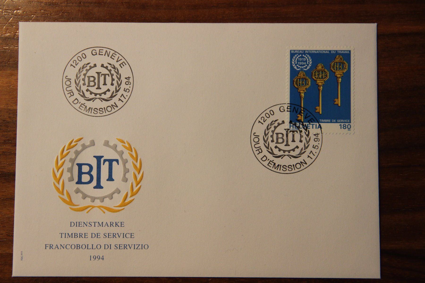 Alle Briefmarken: Schweiz 1994 - FDC - 75 Jahre Arbeitsamt BIT – Neu (gemäss Beschreibung) aus Jona von Southafrica07