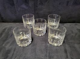 5 klassische Vintage Whisky-Tumbler mit schwerem Boden