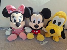 Disney Plüschtiere Minnie, Micky Maus und Pluto