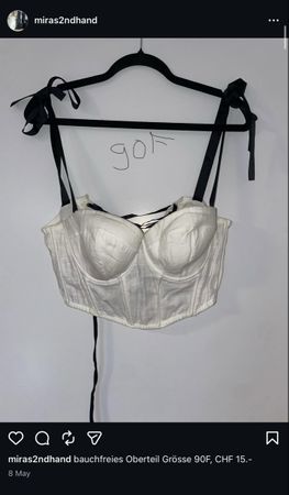White Corset Top, Size 90F, Perfect for Summer Outfits