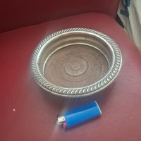 Silber Untersetzer Gutruf 800, 134g, mit Holzeinlage
