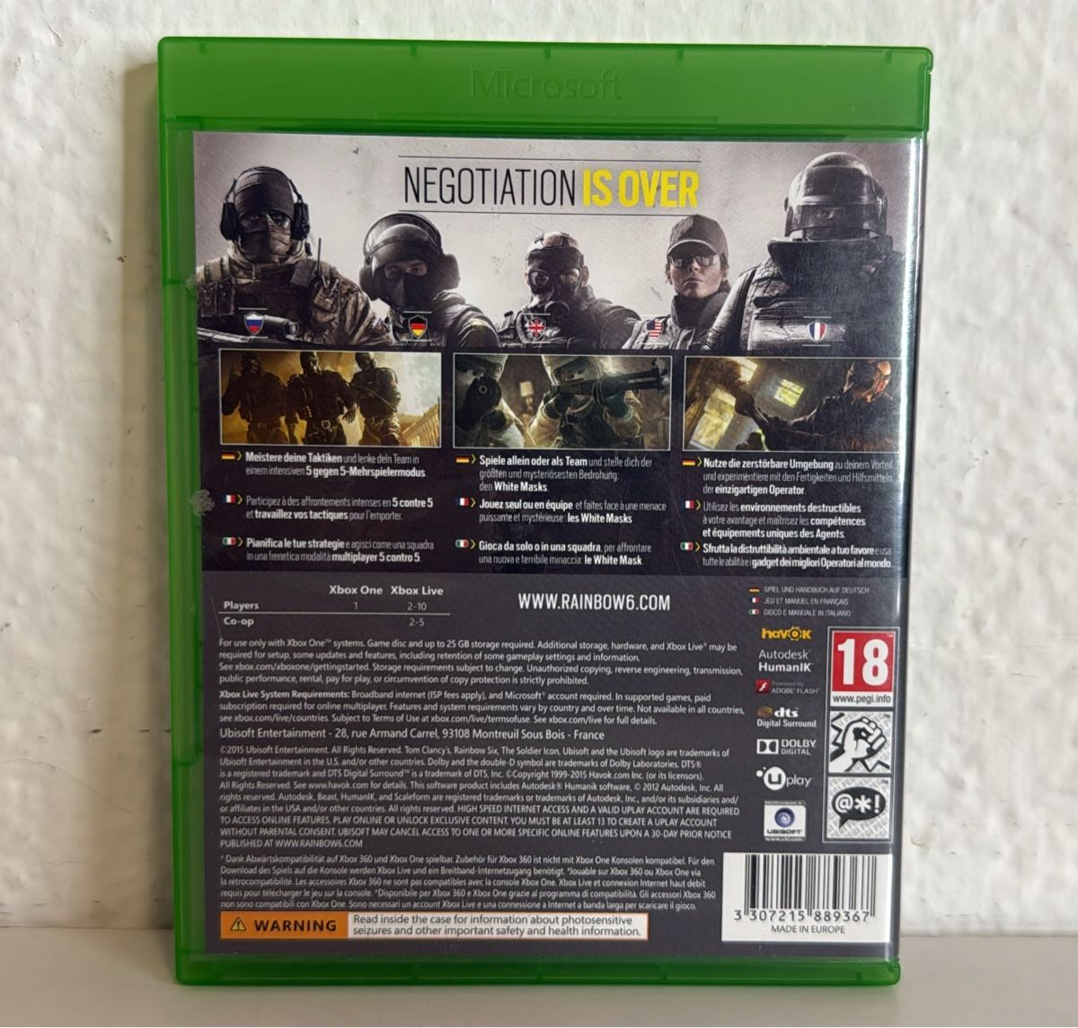 Microsoft Spiele: Xbox One Tom Clancy's Rainbow Six Siege Game – Gebraucht aus Ehrendingen von bubulence 1