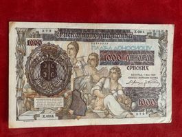 SERBIA - 1000 Dinara 1 Maj 1941 - Sehr Schön / Très Beau