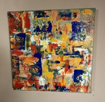 Gemälde " Tanz der Farben" handmade 50×50×4