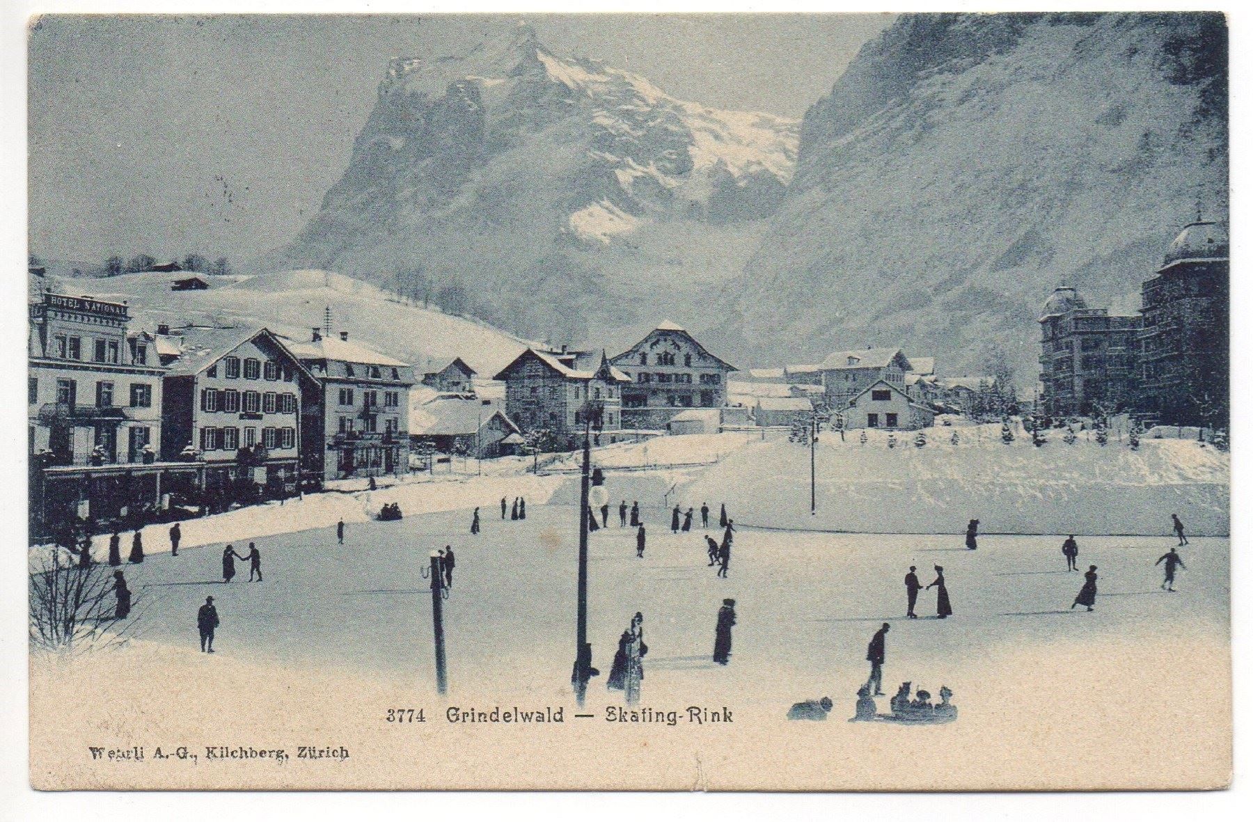 Cartoline postali: GRINDELWALD Skating-Rink – Usato da Jona venduto da philajona